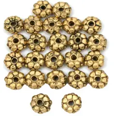15g Flower Bali Beads Antq Gold Plt 7.5mm Approx 20