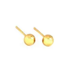 2 14K Yellow Gold Earrings Ball Stud Piercing Jewelry