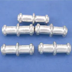 15g Bali Tube Bead Silver Plated Cylinder 17mm Approx 5