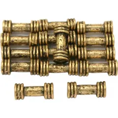 15g Bali Tube Beads Antique Gold Plated 12mm Approx 15