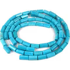 Turquoise Octagon Cylinder Beads Loose 8x13mm 3 Strands