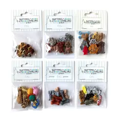 Buttons Galore 50+ Assorted Pet Buttons for Sewing & Crafts - Set of 6 Button Packs