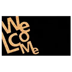 Angle Welcome Doormat Black