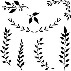 Sprigs and Branches Embossing 12 x 12 Stencil Details Set | FS052 by Designer Stencils | Reusable Stencils for Painting |