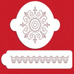 Victorian Circle Set Cake Stencils | C408 by Designer Stencils | Cake Decorating Tools | Baking Stencils for Royal Icing, Airbrush, Dusting Powder | Reusable Plastic Food Grade Stencil for Cakes | Easy to Use & Clean Cake Stencil