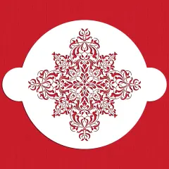 Large French Medallion Cake Stencil | C104 by Designer Stencils | Cake Decorating Tools | Baking Stencils for Royal Icing, Airbrush, Dusting Powder | Reusable Plastic Food Grade Stencil for Cakes | Easy to Use & Clean Cake Stencil