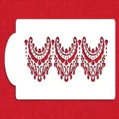 Alencon Lace Cake Stencil Top Tier | C371 by Designer Stencils | Cake Decorating Tools | Baking Stencils for Royal Icing, Airbrush, Dusting Powder | Reusable Plastic Food Grade Stencil for Cakes | Easy to Use & Clean Cake Stencil