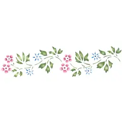 Floral Border Wall Stencil Border | 015 by Designer Stencils | Floral Stencils | Reusable Art Craft Stencils for Painting on Walls, Canvas, Wood | Reusable Plastic Paint Stencil for Home Makeover | Easy to Use & Clean Art Stencil