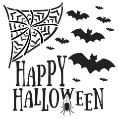 Happy Halloween Embossing 12 x 12 Stencil | FS109 by Designer Stencils |