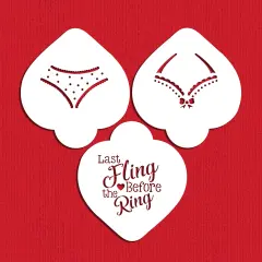 Bachelorette Cookie Stencil Set | C1042 by Designer Stencils | Cookie Decorating Tools | Baking Stencils for Royal Icing, Airbrush, Dusting Powder | Reusable Plastic Food Grade Stencil for Cookies | Easy to Use & Clean Cookie Stencil