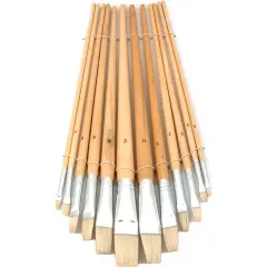 12 Square Tip Paint Brushes Oil Acrylic Painting Craft