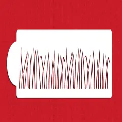 Blades of Grass Cake Stencil Side | C1050 by Designer Stencils | Cake Decorating Tools | Baking Stencils for Royal Icing, Airbrush, Dusting Powder | Reusable Plastic Food Grade Stencil for Cakes | Easy to Use & Clean Cake Stencil