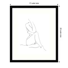 Nude Contour Sketch I by Ethan Harper Wood Framed Wall Art Print