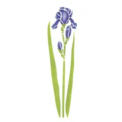 Standing Iris Wall Stencil | 1391 by Designer Stencils | Reusable Art Craft Stencils for Painting |