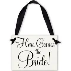 Ring Bearer Sign - "Here Comes the Bride" - Black & White | Ritzy Rose