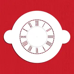 4.5-Inch Clock Cake Stencil | C290 by Designer Stencils | Cake Decorating Tools | Baking Stencils for Royal Icing, Airbrush, Dusting Powder | Reusable Plastic Food Grade Stencil for Cakes | Easy to Use & Clean Cake Stencil