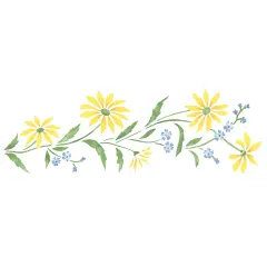 Daisy Wall Stencil | 1306 by Designer Stencils | Floral Stencils | Reusable Art Craft Stencils for Painting on Walls, Canvas, Wood | Reusable Plastic Paint Stencil for Home Makeover | Easy to Use & Clean Art Stencil