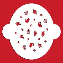 Seashell Cake Top | C133 by Designer Stencils | Cake Decorating Tools | Baking Stencils for Royal Icing, Airbrush, Dusting Powder | Reusable Plastic Food Grade Stencil for Cakes | Easy to Use & Clean Cake Stencil