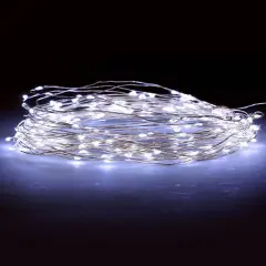 Perfect Holiday 200 LED Silver Copper Fairy Light Plug in White