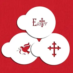 Small Easter Candy Stencils: Dove, Cross, Easter | C305 by Designer Stencils | Cookie Decorating Tools | Baking Stencils for Royal Icing, Airbrush, Dusting Powder | Reusable Food Grade Stencil for Cookies | Easy to Use & Clean Stencil