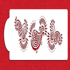 Mehndi Cake Stencil Tier #5 | C394 by Designer Stencils | Cake Decorating Tools | Baking Stencils for Royal Icing, Airbrush, Dusting Powder | Reusable Plastic Food Grade Stencil for Cakes | Easy to Use & Clean Cake Stencil