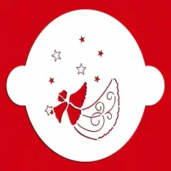 Angel Cake Stencil | C093 by Designer Stencils | Cake Decorating Tools | Baking Stencils for Royal Icing, Airbrush, Dusting Powder | Reusable Plastic Food Grade Stencil for Cakes | Easy to Use & Clean Cake Stencil