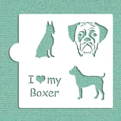 I Love my Boxer Cookie & Craft Stencil | CM023 by Designer Stencils | Cookie Decorating Tools | Baking Stencils for Royal Icing, Airbrush, Dusting Powder | Craft Stencils for Canvas, Paper, Wood | Reusable Food Grade Stencil
