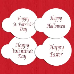 Celebration Cookie & Cupcake Stencils: Happy Halloween, Happy Easter, Happy Valentine's Day, Happy St Patrick's Day | C137 by Designer Stencils |