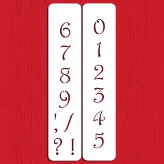 1.75-Inch Contemporary Numbers Cake Stencils | C139 by Designer Stencils | Cake Decorating Tools | Baking Stencils for Royal Icing, Airbrush, Dusting Powder | Reusable Plastic Food Grade Stencil for Cakes | Easy to Use & Clean Cake Stencil
