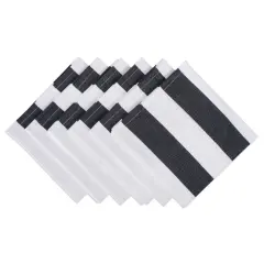 DII Black/White Dobby Stripe Napkin (Set of 6)