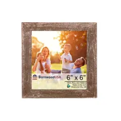 Rustic Farmhouse Standard 6 in. x 6 in. Tabletop Reclaimed Wood Picture Frame Brown