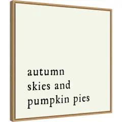 Autumn Skies Pumpkin Pies by Amanti Art Portfolio 22-in. W x 22-in. H. Canvas Wall Art Print Framed in Natural