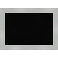 Cork Board, Romano Silver Wood Frame - Bulletin Board, Organization Board, Pin Board Black Cork