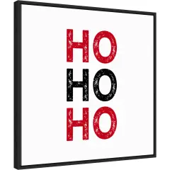 Ho Ho Ho Red Black by Amanti Art Portfolio 22-in. W x 22-in. H. Canvas Wall Art Print Framed in Black