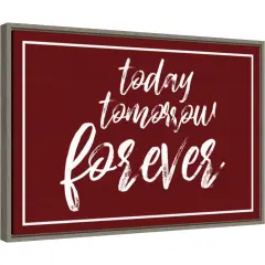 Valentines Sentiment VII Forever by Tara Reed 23-in. W x 16-in. H. Canvas Wall Art Print Framed in Grey