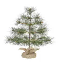 Perfect Holiday 24" Tabletop Mountain Pine Christmas Tree With Burlap Base