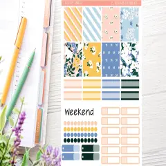 Bees Floral Planner Sticker Kit (for 7x9 vertical planners)