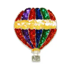 Beaded Sequin Hot Air Balloon Sequin Applique/Patch 6" x 4 3/4"