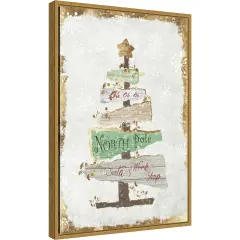 Golden Christmas Tree by PI Studio Canvas Wall Art Print Framed