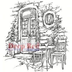 Deep Red Stamps Dining Alfresco Rubber Stamp 3 x 3.2inches