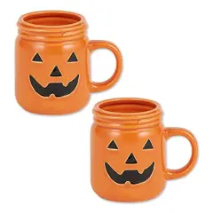 DII Jack O Lantern Jar Ceramic Mug (Set Of 2)