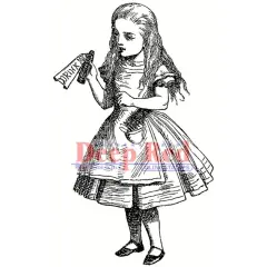 Deep Red Stamps Alice Potion Rubber Stamp 2.1 x 3.1inches