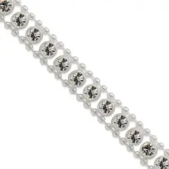5 yards of Shyda 3/8" Rhinestone Trim White