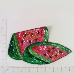 8 1/2" x 4 3/4" Watermelon Slice Sequin Applique/Patch