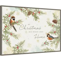 Christmas Tradition I by Katie Pertiet 33-in. W x 23-in. H. Canvas Wall Art Print Framed in Grey