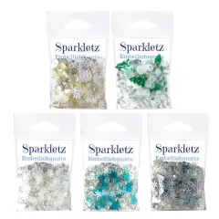 Buttons Galore Sparkletz&reg; Embellishments Bundle, Iridescent Diamonds, Half Pearls, Sequins & Seed Beads Winter-50 Grams