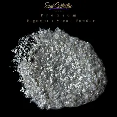 Premium Pigment Powder 50g | Authentic Unique & Bright Pearlescent Metallic and Neon Colors | Especially Formulated for Artwork, Resin, Slime, Plasticine and more by Ezgi Sertcetin Pearl diamond white
