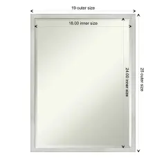 Petite Bevel Wood Wall Mirror, Svelte Frame Svelte Silver