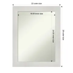 Amanti Art Non-Beveled Wall Mirror, Mosaic Gold Frame Mosaic White Frame