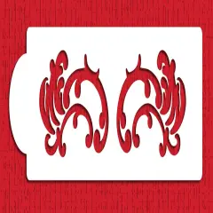 Damask Cake Stencil Tier #4 | C404 by Designer Stencils | Cake Decorating Tools | Baking Stencils for Royal Icing, Airbrush, Dusting Powder | Reusable Plastic Food Grade Stencil for Cakes | Easy to Use & Clean Cake Stencil